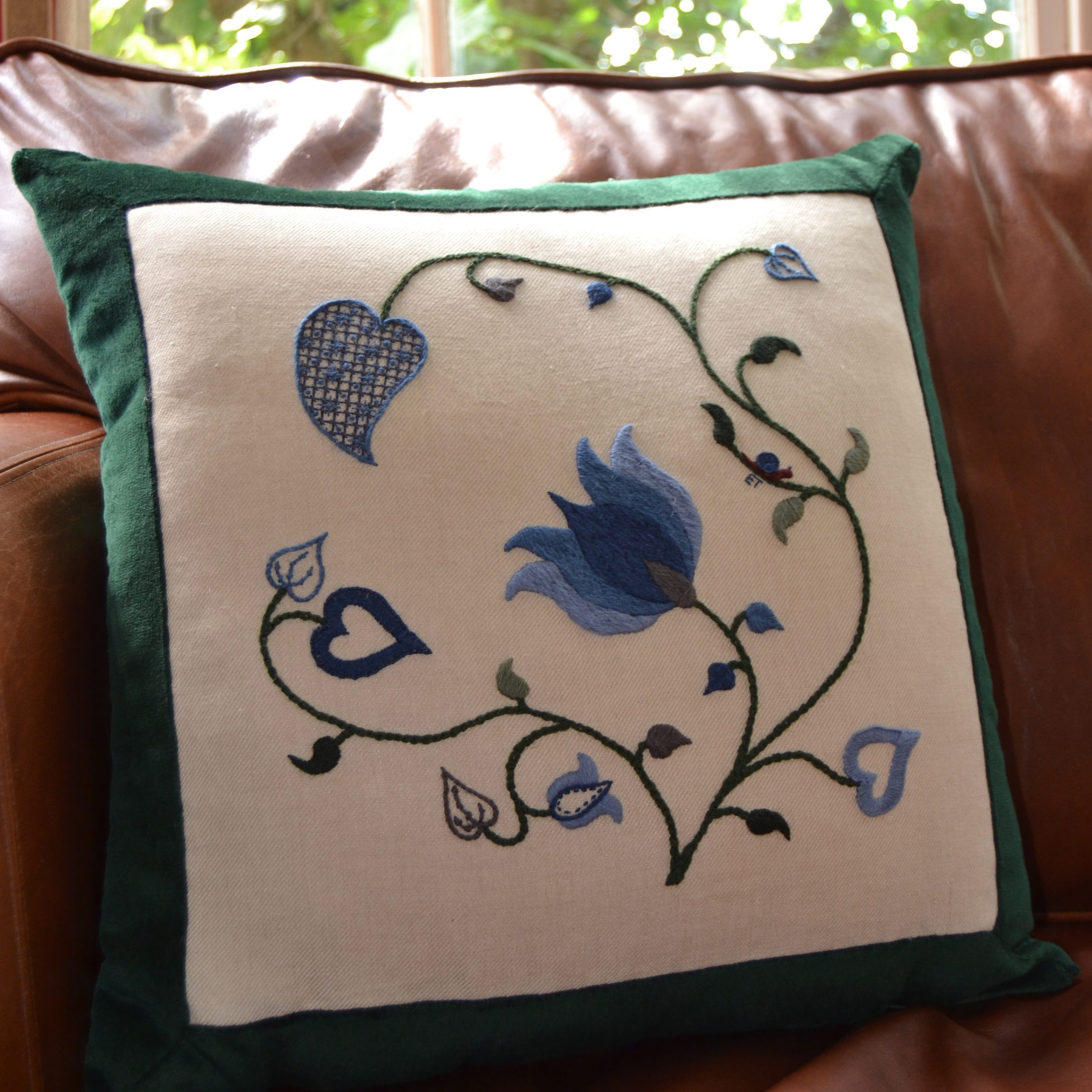 Lenham Crewelwork cushion- Winter