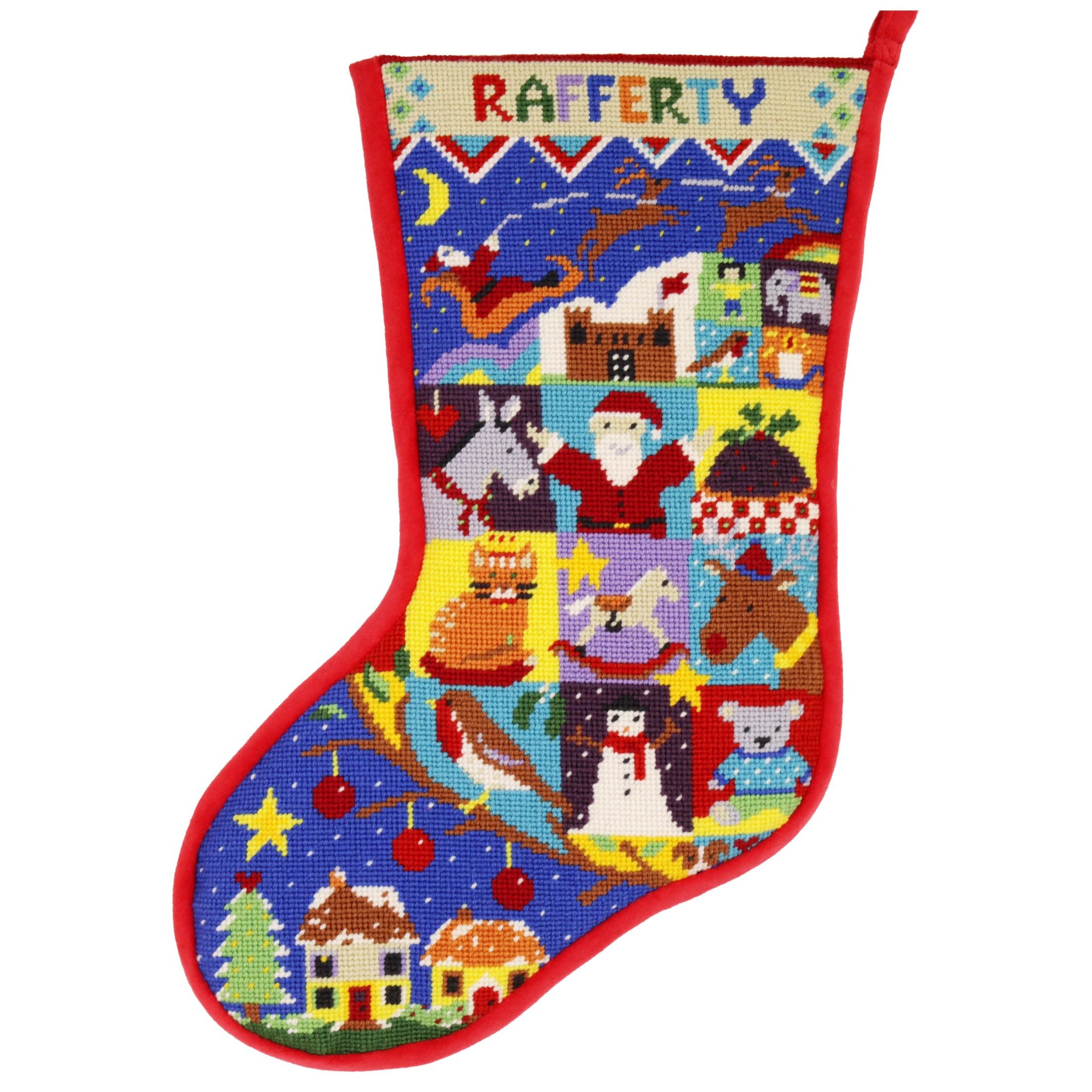 Jolly Red Sleigh Bells Stocking